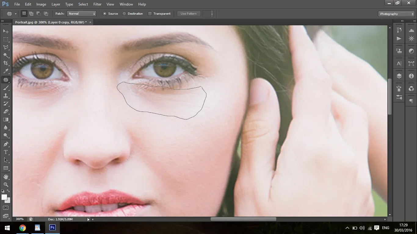 Patch Tool trong Photoshop được ứng dụng như thế nào 3