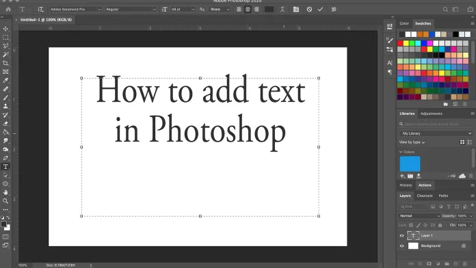 Cách chỉnh sửa phông và kích thước chữ trong Photoshop