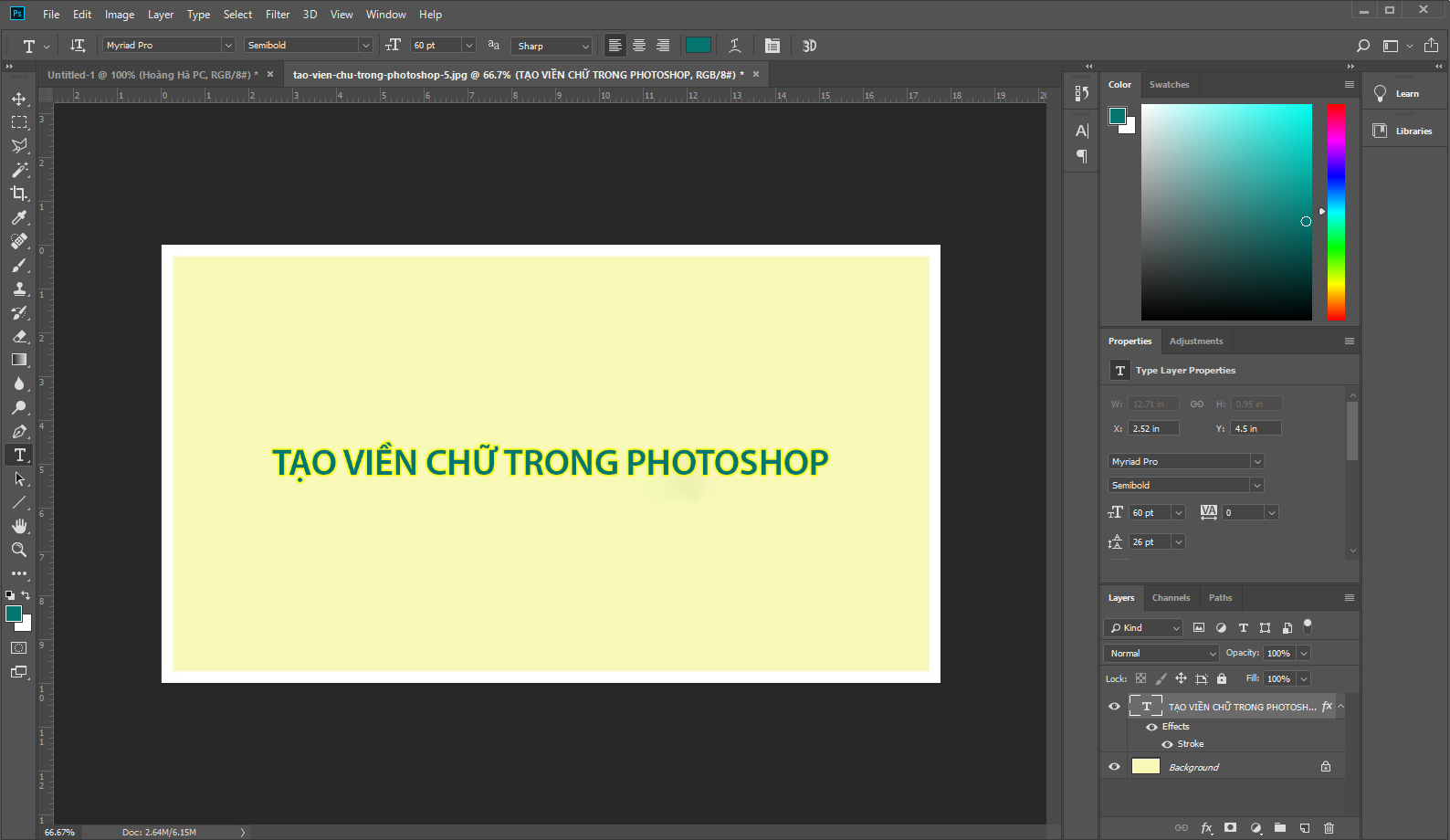 Cách thêm chữ trong Photoshop đơn giản mà lại dễ học 1