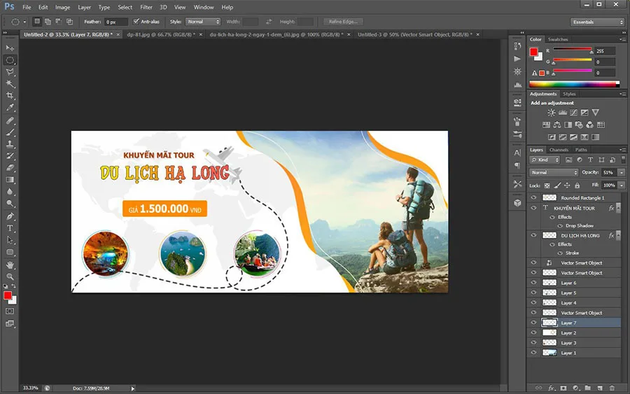 Cách thiết kế banner với Photoshop đơn giản 4